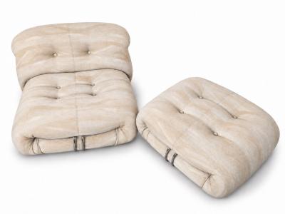 Afra Tobia Scarpa Soriana Lounge Chair Ottoman by Afra Tobia Scarpa for Cassina 1960