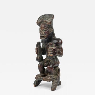African Angola 20th Century Carved Wood Chokwe Ancestor Chibinda Ilunga Figure