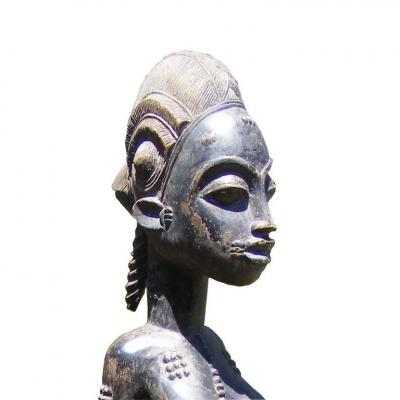 African Art Wood Sculptures of Baule Couple