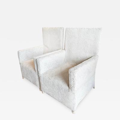 African Beaded Chair in White Floral