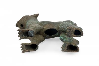 African Benin City Nigeria 20th Century Bronze Leopard