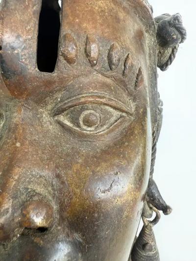 African Bronze Tribal Style Bust from Cameroon 20th Century Great Patina