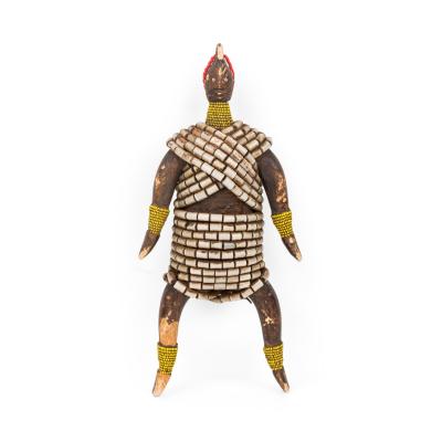 African Cameroon 20th Century Carved Wood Beaded Namur Doll Female Fertility F