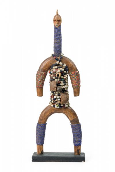 African Cameroon 20th Century Carved Wood Oversized Namchi Doll