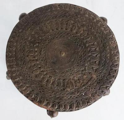 African Cameroon Bronze Figural Occasional Side Table Modern late 20th Century