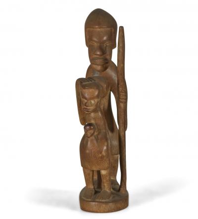 African Carved Wood Statue of a Family of Figures