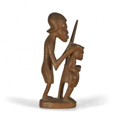 African Carved Wood Statue of a Family of Figures