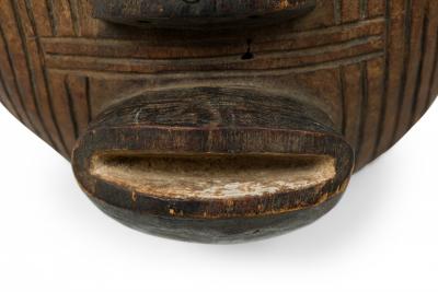 African Congo 20th Century Carved Painted Wood Songye Kfwebe Face Mask