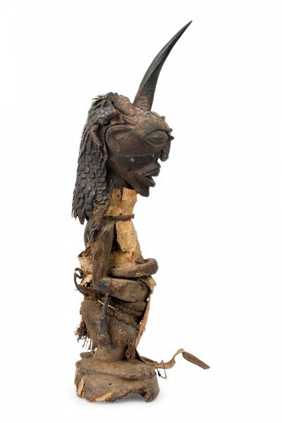 African Congo 20th Century Carved Wood Songye Fetish Figure