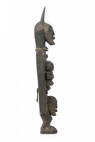 African Congo 20th Century Carved Wood Songye Kwfebe Figural Plaque