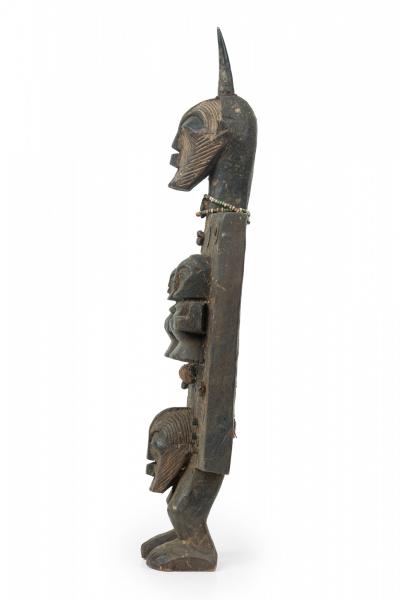 African Congo 20th Century Carved Wood Songye Kwfebe Figural Plaque
