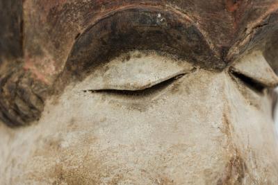 African Congo Early 20th Century Carved Painted Wood Pende Facial Mask