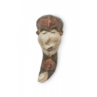 African Congo Early 20th Century Carved Painted Wood Pende Facial Mask