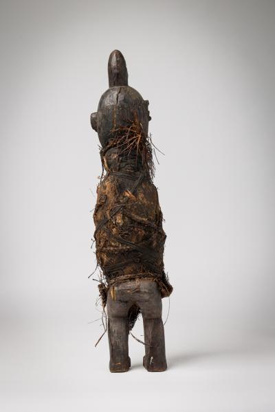 African Congo Early 20th Century Male Figure Wrapped in Raffia Burlap