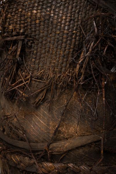 African Congo Early 20th Century Male Figure Wrapped in Raffia Burlap