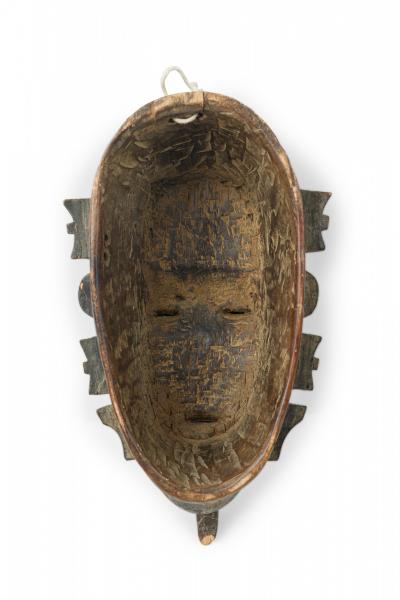African Cote d Voire 20th Century Carved Wood Brass Do Society Ligbi Hornbill