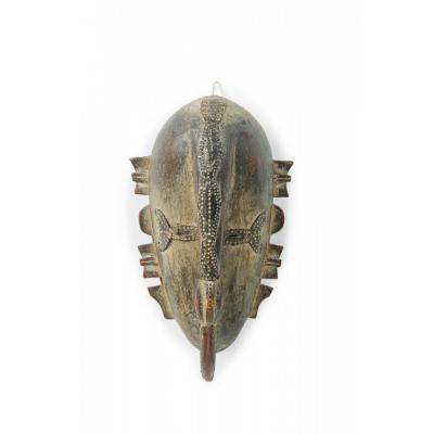 African Cote d Voire 20th Century Carved Wood Brass Do Society Ligbi Hornbill