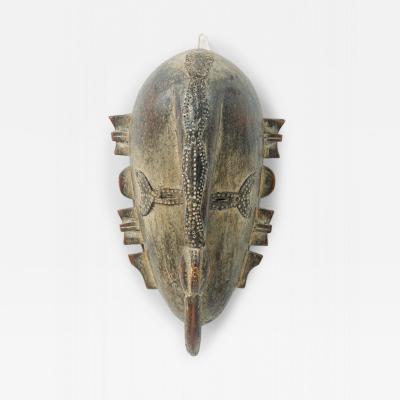 African Cote d Voire 20th Century Carved Wood Brass Do Society Ligbi Hornbill