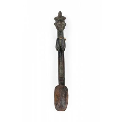 African D R Congo 20th Century Carved Wood Luba Ceremonial Spoon