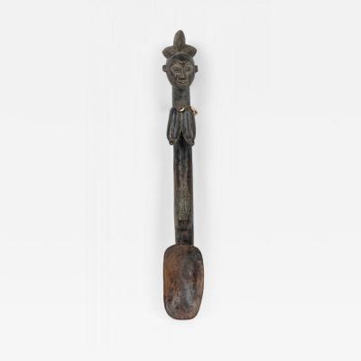 African D R Congo 20th Century Carved Wood Luba Ceremonial Spoon