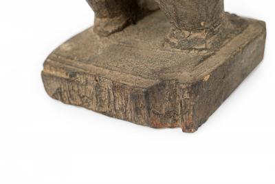 African D R Congo 20th Century Carved Wood Nkisi 2 Headed Nail Fetish Figure