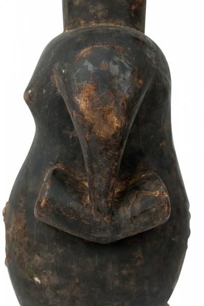 African D R Congo 20th Century Carved Wood Songye 2 Headed Janus Figure