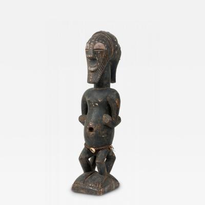 African D R Congo 20th Century Carved Wood Songye 2 Headed Janus Figure