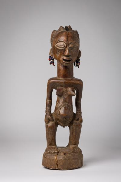 African D R Congo 20th Century Carved Wooden Luba Female Fertility Figure
