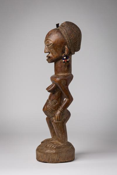 African D R Congo 20th Century Carved Wooden Luba Female Fertility Figure