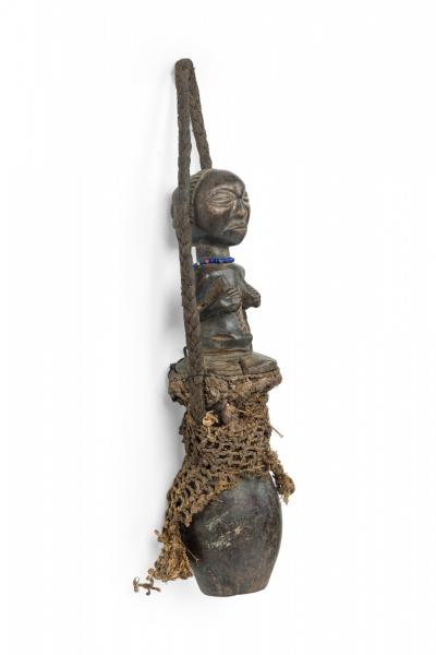 African D R Congo Late 20th Century Carved Wood Baluba Female Ancestor Figure