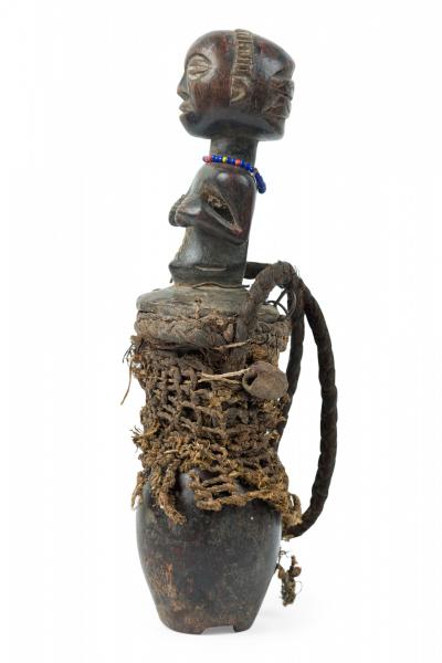 African D R Congo Late 20th Century Carved Wood Baluba Female Ancestor Figure