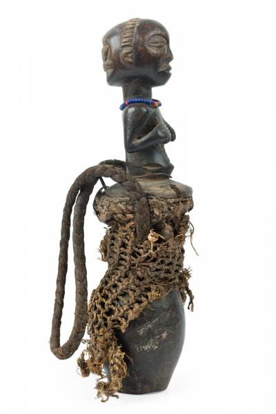 African D R Congo Late 20th Century Carved Wood Baluba Female Ancestor Figure