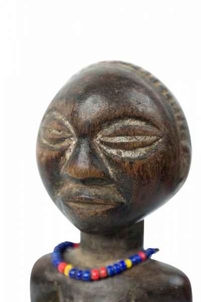 African D R Congo Late 20th Century Carved Wood Baluba Female Ancestor Figure