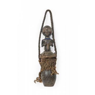 African D R Congo Late 20th Century Carved Wood Baluba Female Ancestor Figure