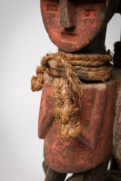 African D R Congo Reliquary Basket With Four Figures