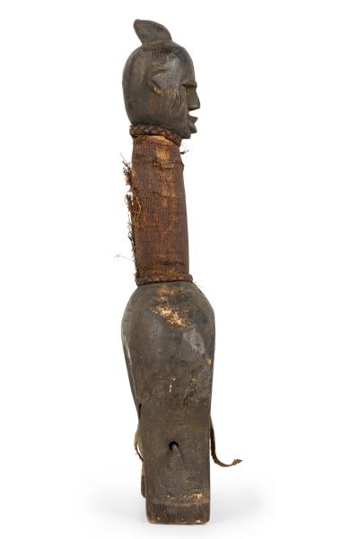 African Gabon 20th Century Hand Carved Tsogo Heddle Pulley with Carved Head
