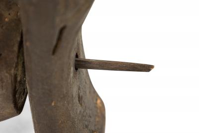 African Gabon 20th Century Hand Carved Tsogo Heddle Pulley with Carved Head