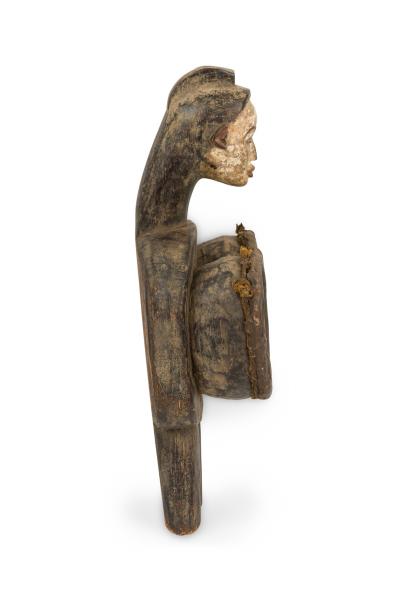African Gabon 20th Century Hand Made Anthropomorphic Double Bellows