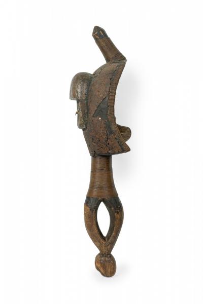 African Gabon D R Congo 20th Century Carved Wood Copper Kota Mahongwe Figur