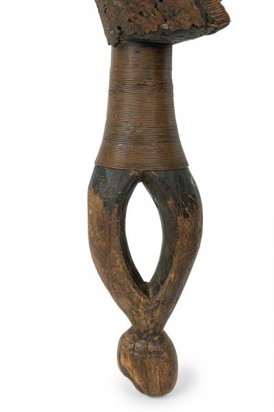 African Gabon D R Congo 20th Century Carved Wood Copper Kota Mahongwe Figur