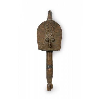African Gabon D R Congo 20th Century Carved Wood Copper Kota Mahongwe Figur