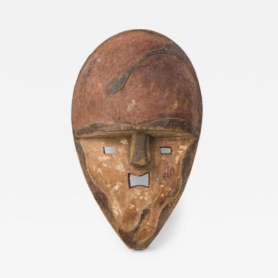 African Gabon Late 20th Century Carved Wood Galwa Mask with Encircling Snake