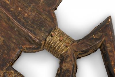 African Gabon Late 20th Century Hand Carved Wood Copper Kota Mahongwe Reliquar