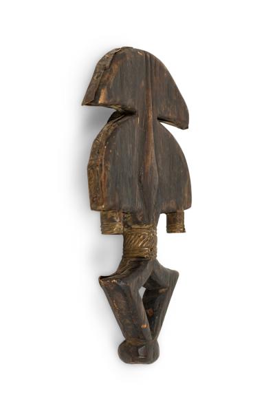 African Gabon Late 20th Century Hand Carved Wood Copper Kota Mahongwe Reliquar