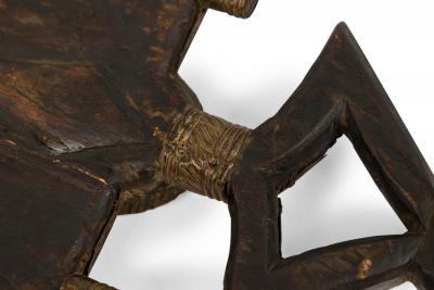 African Gabon Late 20th Century Hand Carved Wood Copper Kota Mahongwe Reliquar