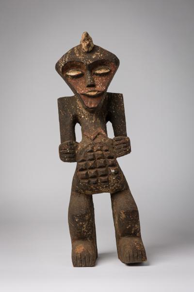 African Gabon Mid 20th Century Carved Wooden Ambete Male Figure