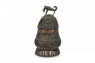 African Ghana 20th Century Asante Kuduo Bronze Gold Dust Vessel