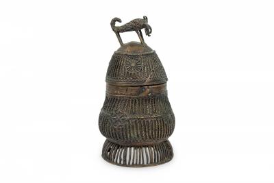 African Ghana 20th Century Asante Kuduo Bronze Gold Dust Vessel