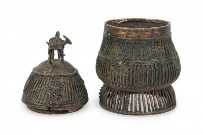 African Ghana 20th Century Asante Kuduo Bronze Gold Dust Vessel