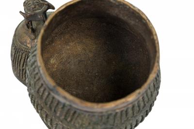 African Ghana 20th Century Asante Kuduo Bronze Gold Dust Vessel